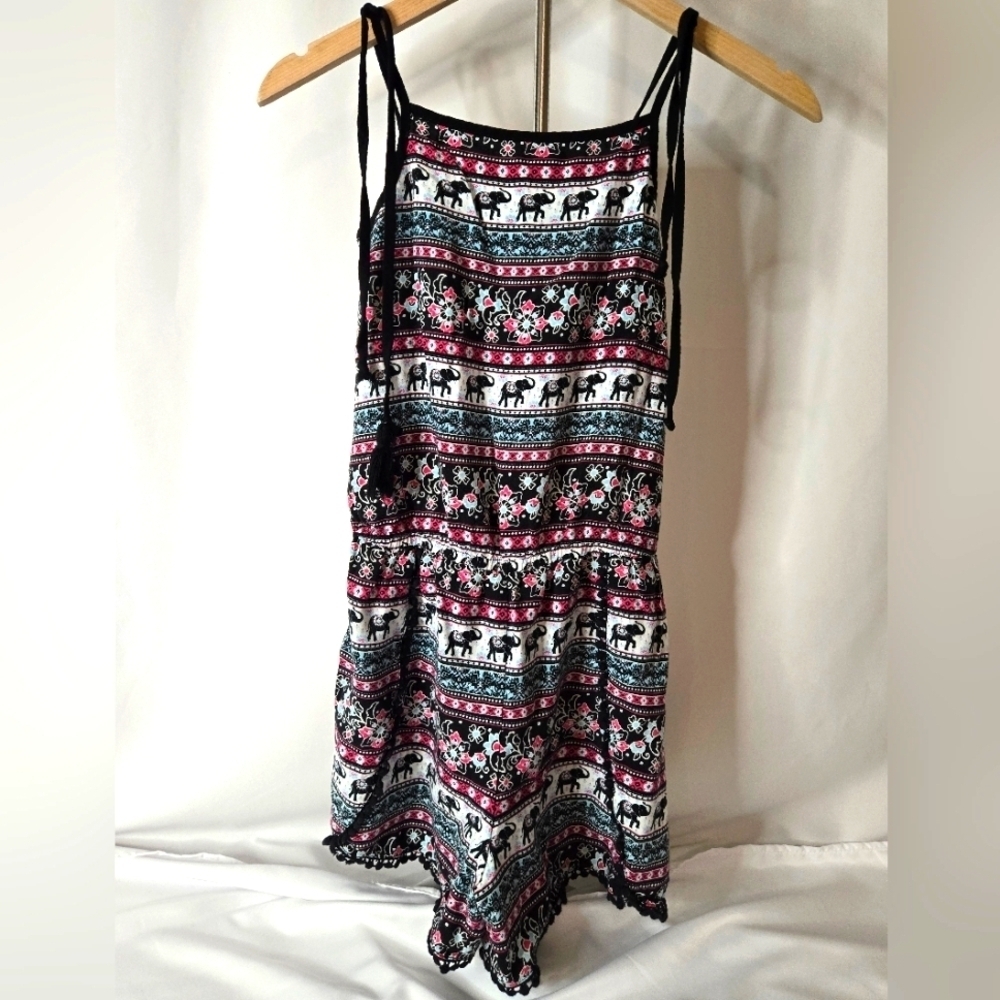 Justice Girls Elephant Print Romper Size 16 – Boho Summer Outfit